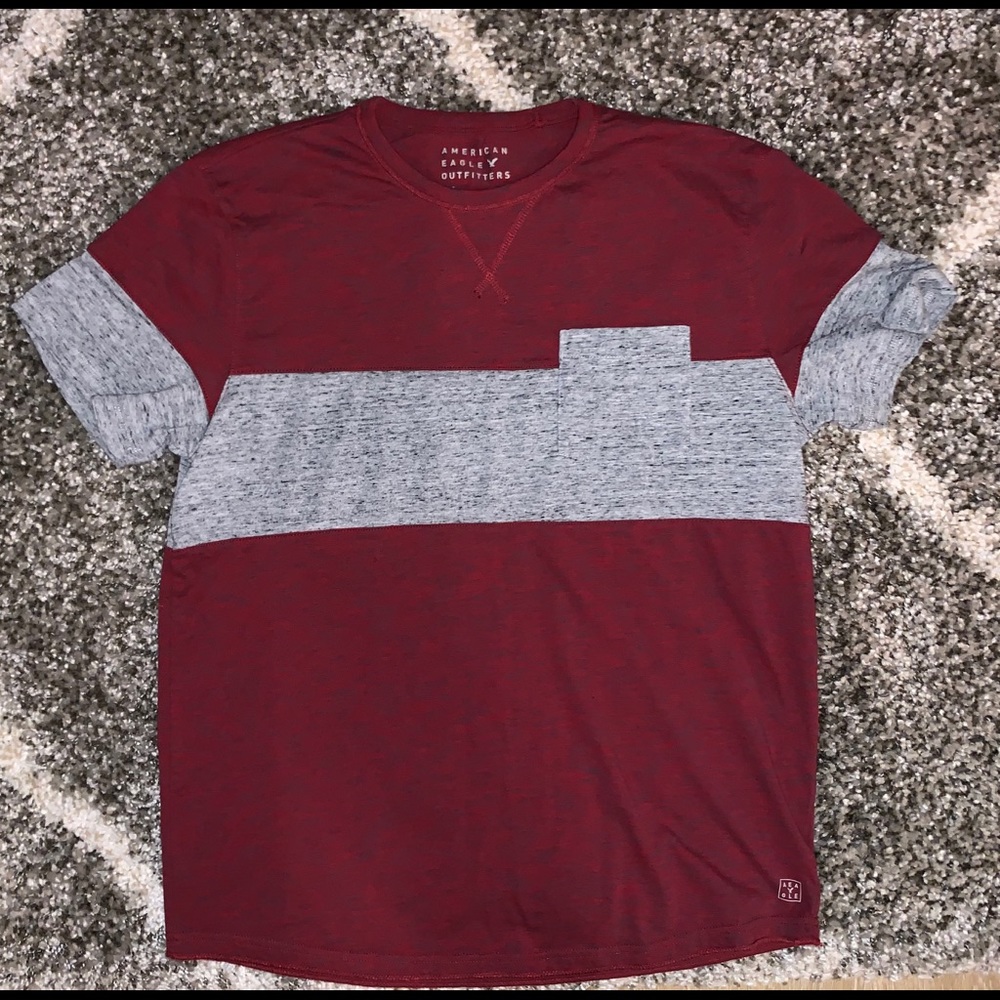 American Eagle stripe pocket tee